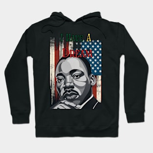 "Dreamscape Harmony: MLK Tribute" - MLK Civil Rights Activist Hoodie